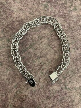Vintage Sterling Silver Double-Link Chain Bracelet
